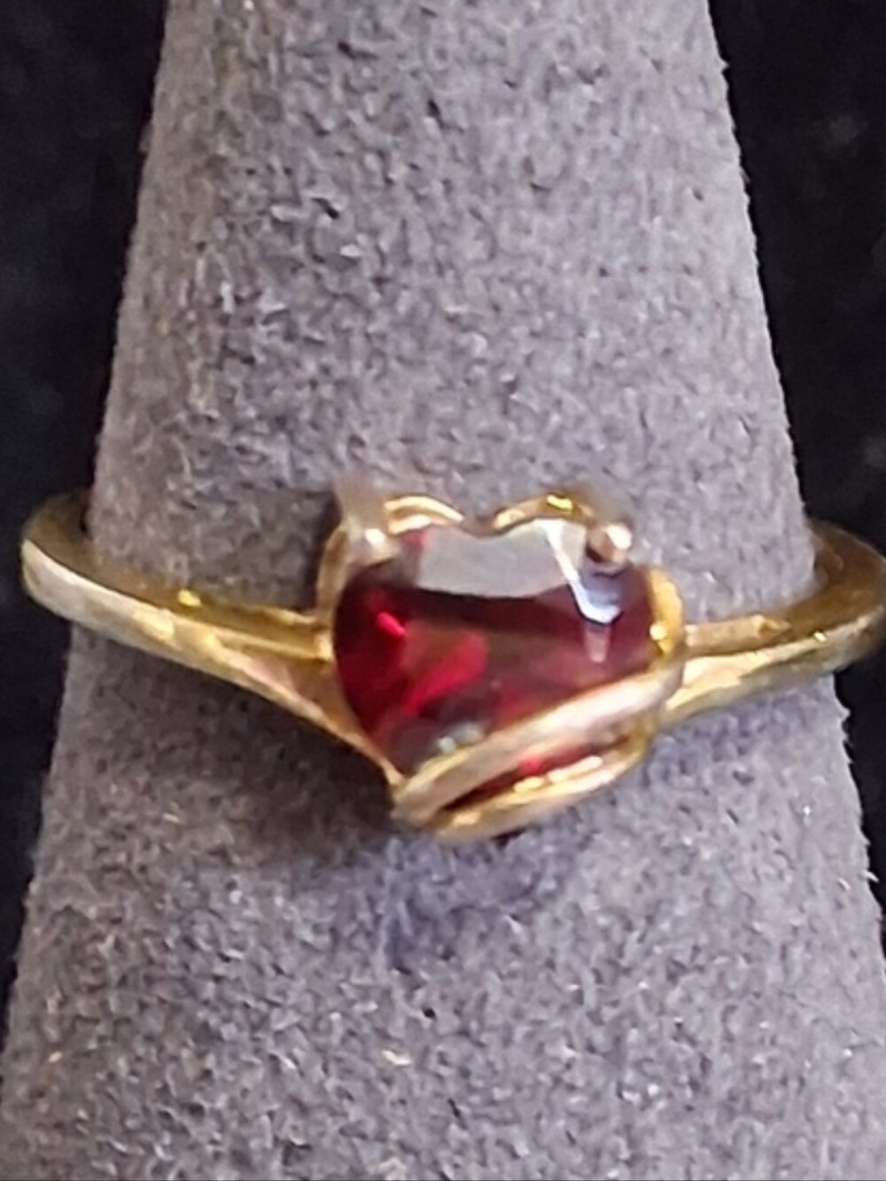 Ross-Simons Heart-Shaped Garnet Or Ruby Ring 18kt Gold Over Sterling Sz 8
